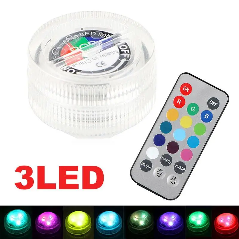 

Remote Control Submersible Light Submersible Lamp LED Vase Light Wedding Festival Party 3LED Fashion