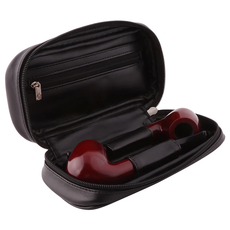 Tobacco Smoking Pipe Bag Soft PU Leather Smell Proof Portable Herb Smoking Pipe Case Smoking Tools Accessories