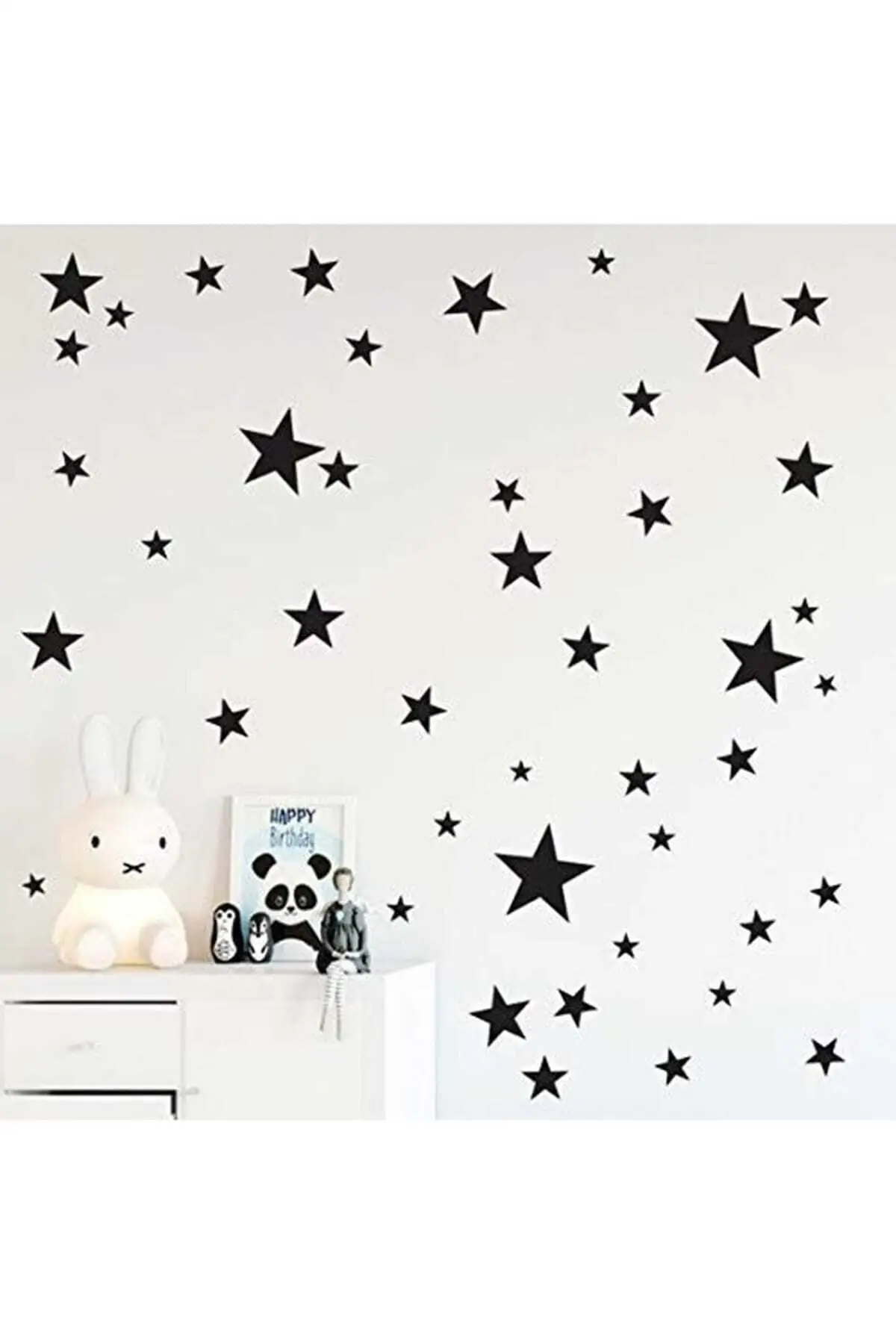 Black Star Wall Sticker 3-4-5 cm 100 Pcs