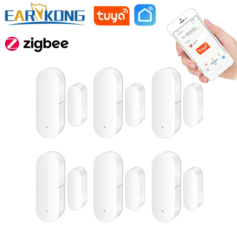 Tuya Zigbee Door Window Open Detector Gate Sensor Smart Home Magnetic Garage Door Opening Closing Sensor Security Alarm System