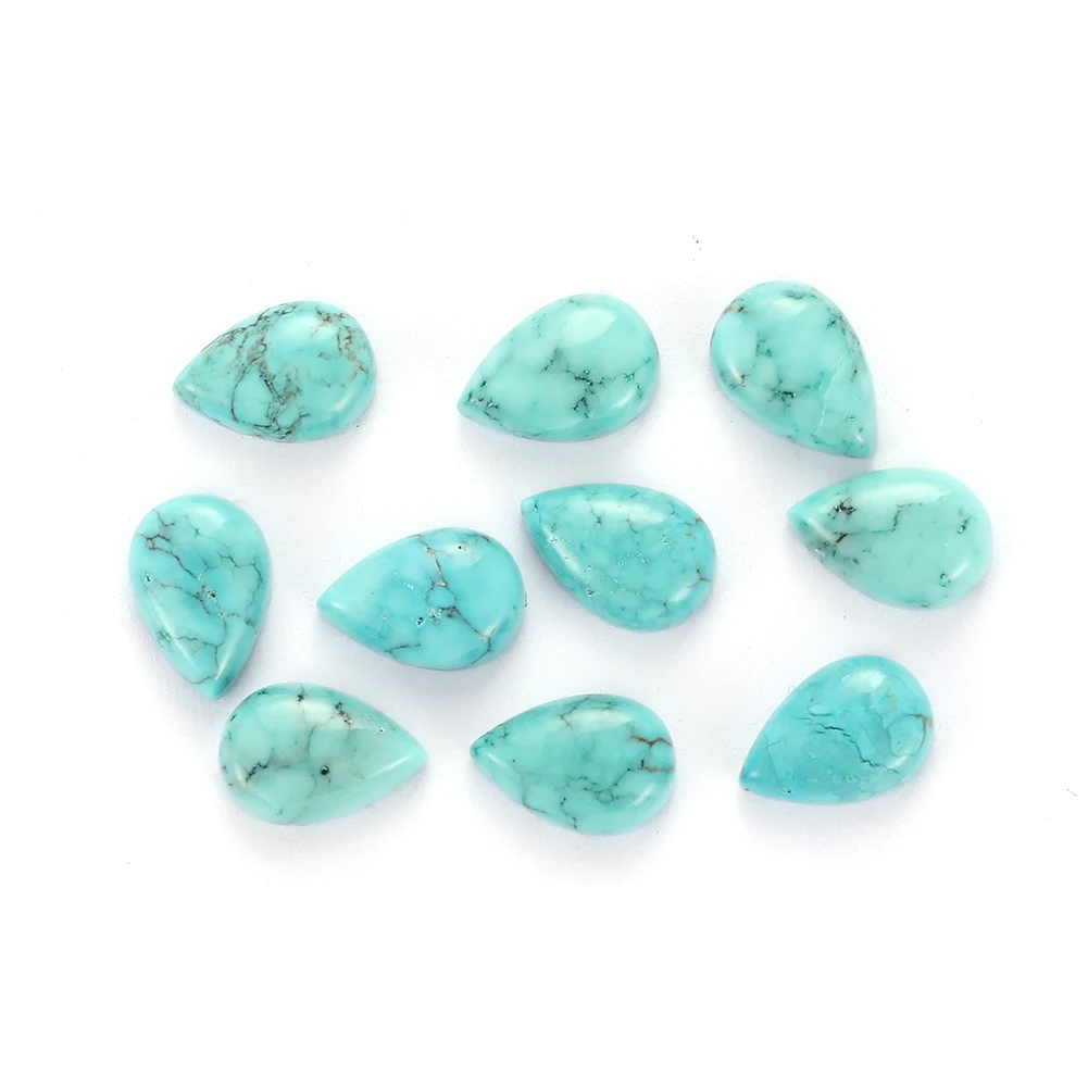 

Pear Shape Natural Stone Turquoise Loose Beads for Jewelry Making Pick Size Wholesale Gemstone