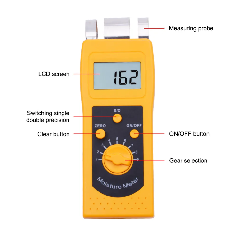 DM200W Inductive Wood Moisture Analyzer Measuring Wood Product Moisture Tester Meter Change Portable Wood Moisture Test Tool