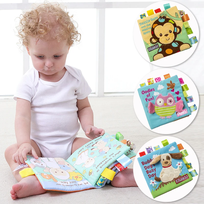 Animal Style Monkey/Owl/Dog Newborn Baby Toys Learning Educational Kids Cloth Books Cute Infant Baby Fabric Book Ratteles Toy