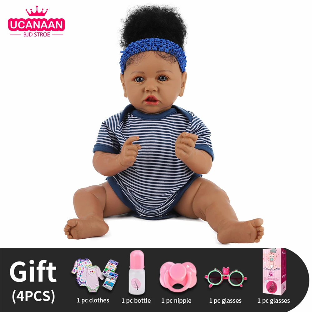 

UCanaan 55CM 22'' Realistic Reborn Baby Doll Soft Silicone Vinyl Lifelike Baby Dolls Kids Toys For Children Birthday Xmas Gifts