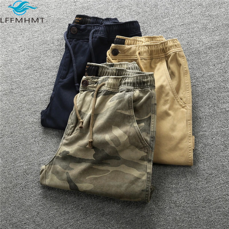 Pantalones cortos deportivos de algodón puro para hombre, Shorts masculinos de estilo informal, ropa de trabajo de camuflaje, a la moda, verano, 207