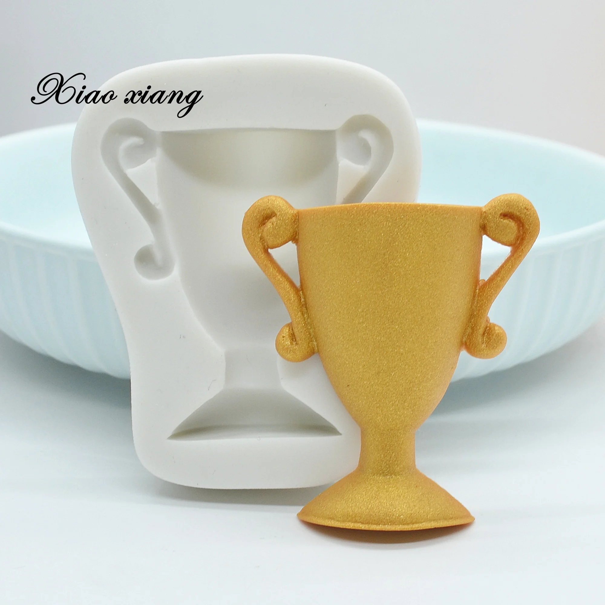 XiaoXiang Championship Trophy Fondant Silicone Molds Wedding Cake Decorating Tools Chocolate Molds For Baking Resin Molds M2031