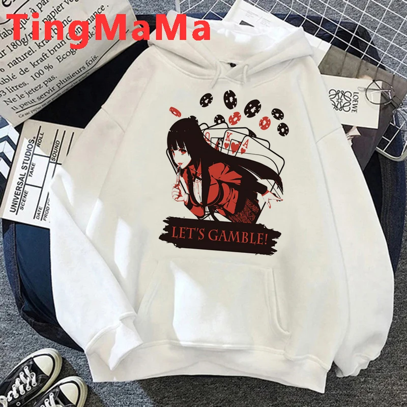 Japanese Anime Hoodies Men Kakegurui Hoodie Hip Hop Tops Cartoon Winter Warm Streetwear Harajuku Graphic Sweatshirts Male