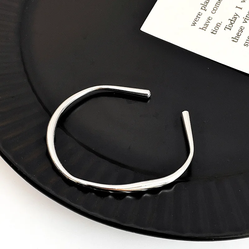 VENTFILLE 925 Sterling Silver Irregular Geometric Cuff Bracelet For Women Party Jewelry Birthday Gift 2021 New