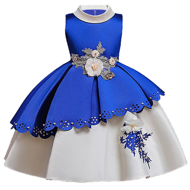 2021 Bridesmaid Dress Girls Embroidery Kids Dresses For Girls Costumes Elegant Party Princess Dress New Year Children clothing