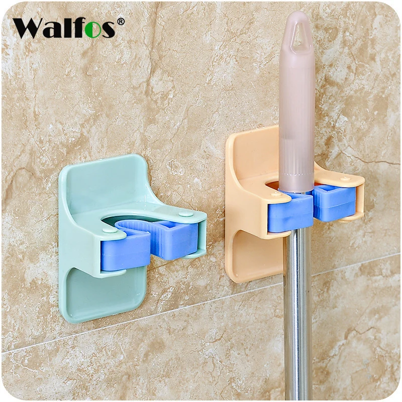 

Walfos Cleaning Tools Holder Home Mop Clip Mop Hooks No Trace Mop Holder Bathroom Rack Household Organizer Kitchen Wall Rack