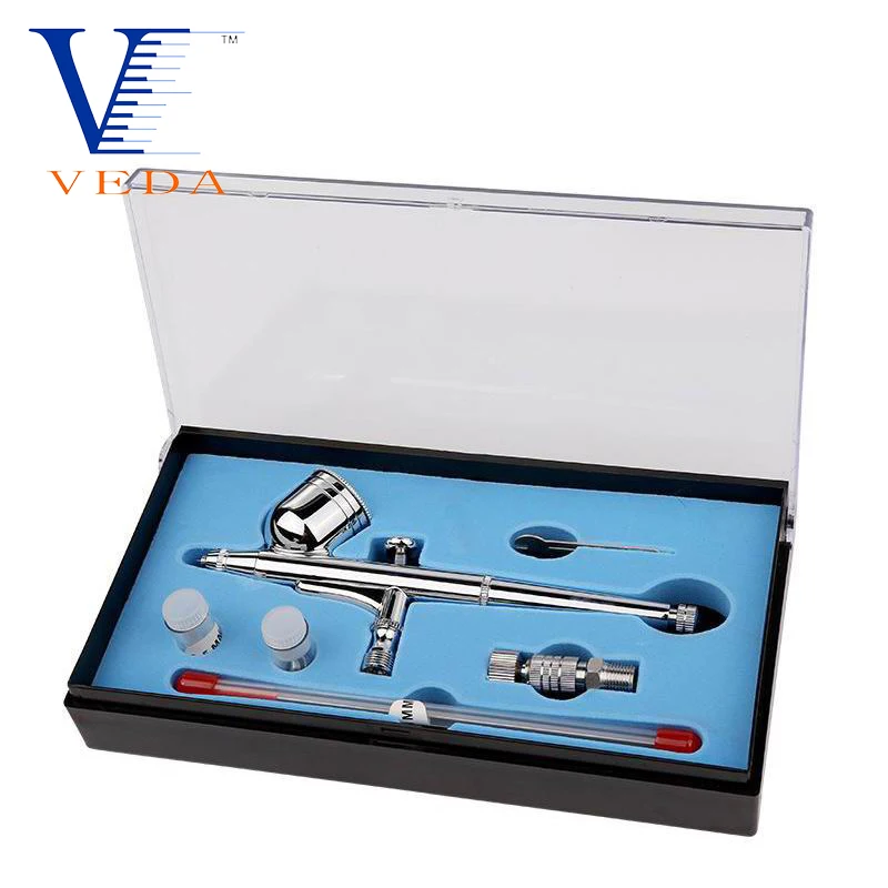 Airbrush Kit 0.3mm Dual Action Air Brush with 0.2/0.5mm Needle And Quick Release Coup for Nail Art Craft Tattoo Makeup Spray Gun