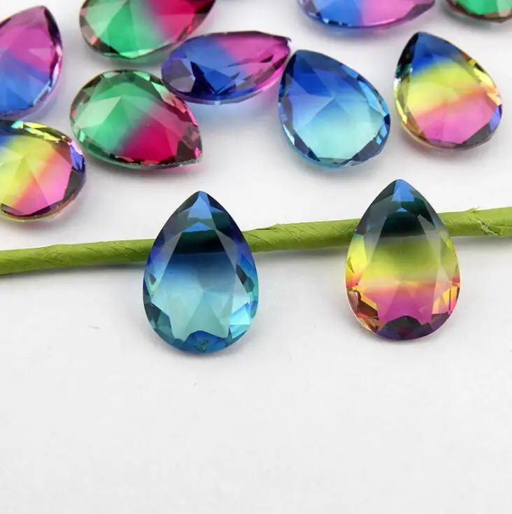 

18*25mm teardrop Tourmaline rhinestone pointback rhinestone pear fancystone multicolor color beads for jewelry decoration