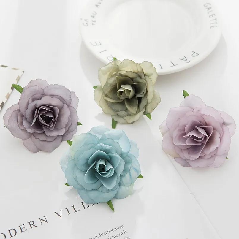 100 Stück Künstliche Blumen, Seidenrosenköpfe, Hochzeitsdekoration, Brautaccessoires, Ausverkauf, Heim- und Außendekoration, Weihnachtsgirlande – Detail 3