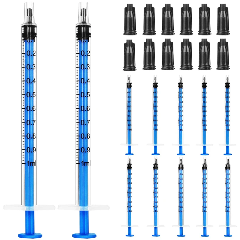 Siringhe in plastica Luer da 1ml con tappo, siringa da 1Milliliter 1cc senza ago, Non sterili, strumenti per l'alimentazione degli animali domestici Non per iniezione