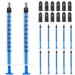 1ml Luer Slip Plastic Syringes with Cap, 1Milliliter 1cc Syringe No Needle,Non-Sterile,Pets Feeding Tools Not for Injection