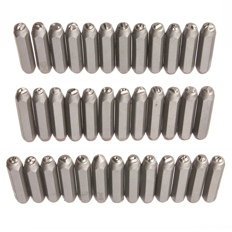 38Pcs numero di lettera automatico che timbra il Set di strumenti per punzonatura in metallo per punzonatura in metallo morbido in pelle di plastica