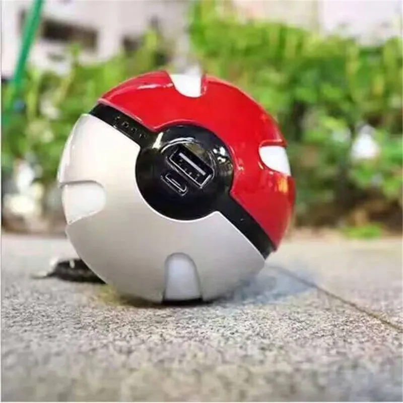 Newest Quick Phone Charge Poke Mon Go Red Ball Power Bank 10000mA Charger With LED Light For All Phone