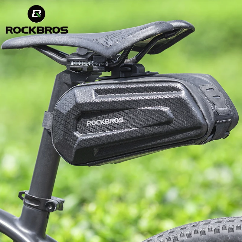 ROCKBROS1.7L Bicycle Bag Waterproof Rear Large Capatity Quick Release Seatpost Shockproof Double Zipper Rear Bag Accessories