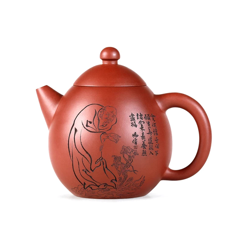 |Famous senior craft teapot feng wei zhu mud dahongpao recommended handmade pot home outfit dragon eggs