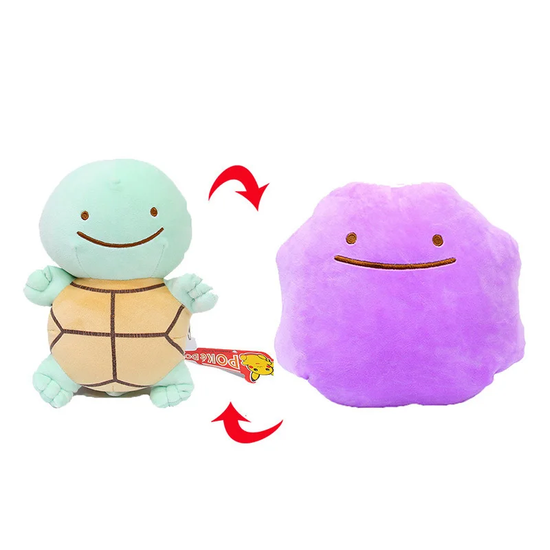 Pokemon คู่ Ditto พลิก Reversible ตุ๊กตาหนานุ่มภาพการ์ตูน Expression Eevee Lapras Snorlax Gengar ตุ๊กตาตุ๊กตาของขวัญ