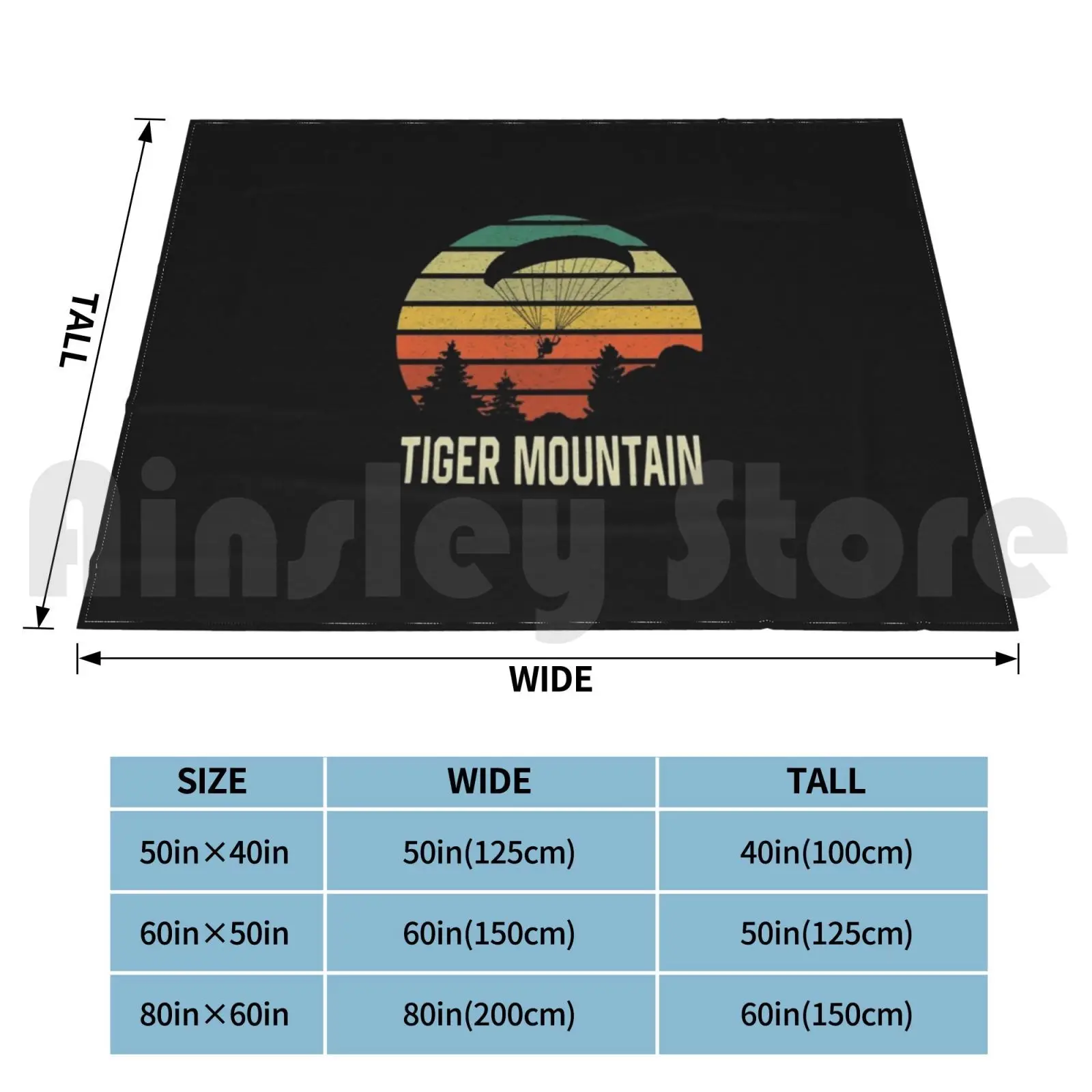 Tiger Mountain Paragliding Hanggliding Shirt Glider Retro Soaring Blanket Fashion Custom Tiger Mountain Tiger