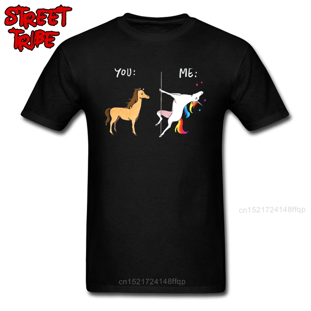 Funny T-shirt Awesome Men\'s T Shirts Me Unicorn You Horse Tshirt Hip Hop Pole Dancing Adult Tshirt Wholesale Street Tops Tees