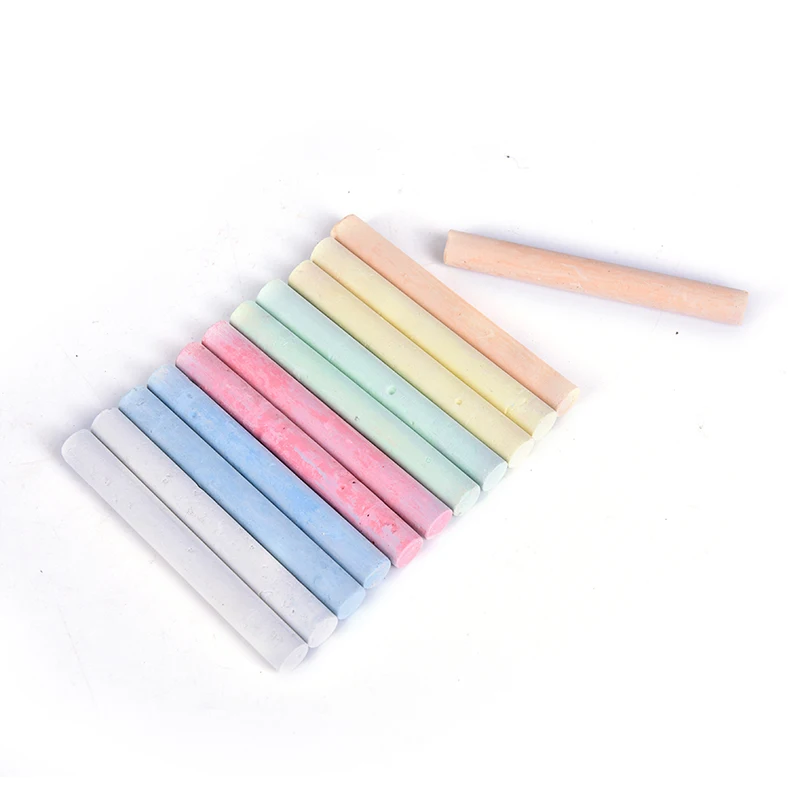 12 Pcs Dustless Chalk Pen Drawing Chalks For Blackboard 6 Colors Stationary Office School Supplies Accessories