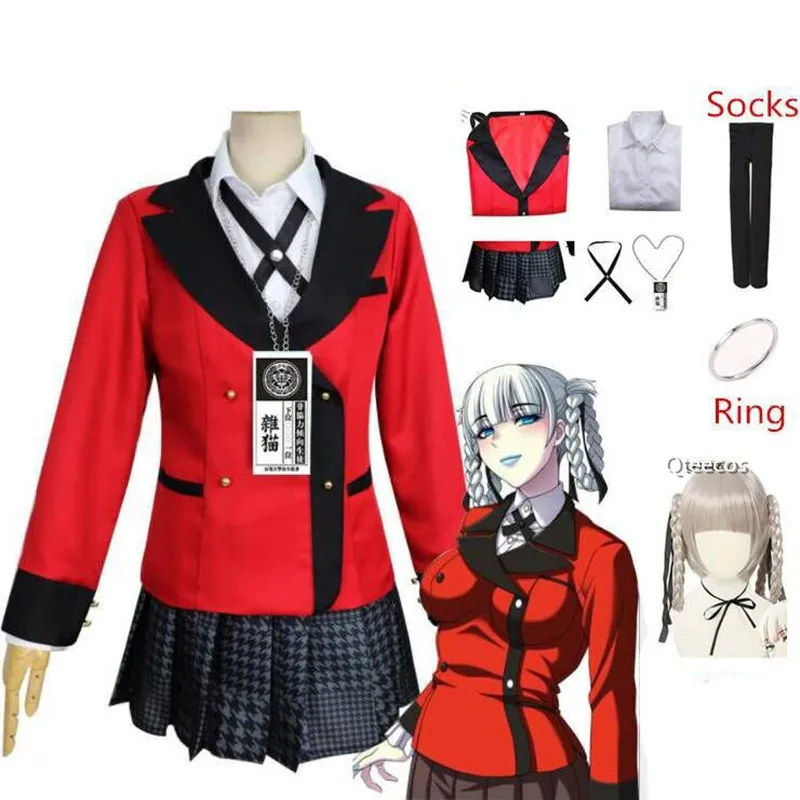 

Anime Momobami Kirar Cosplay Costume Jabami Yumeko Japanese High School Uniform Halloween Woman Party Clothes With Wig