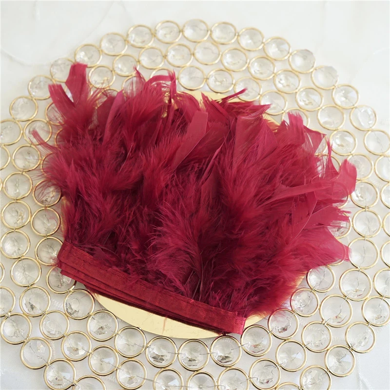10 meters 32 colors Dyed Turkey feather Trim Fringe Stripped feathers Ribbon Width 10-15cm for Dress Clothing Crafts Decoration