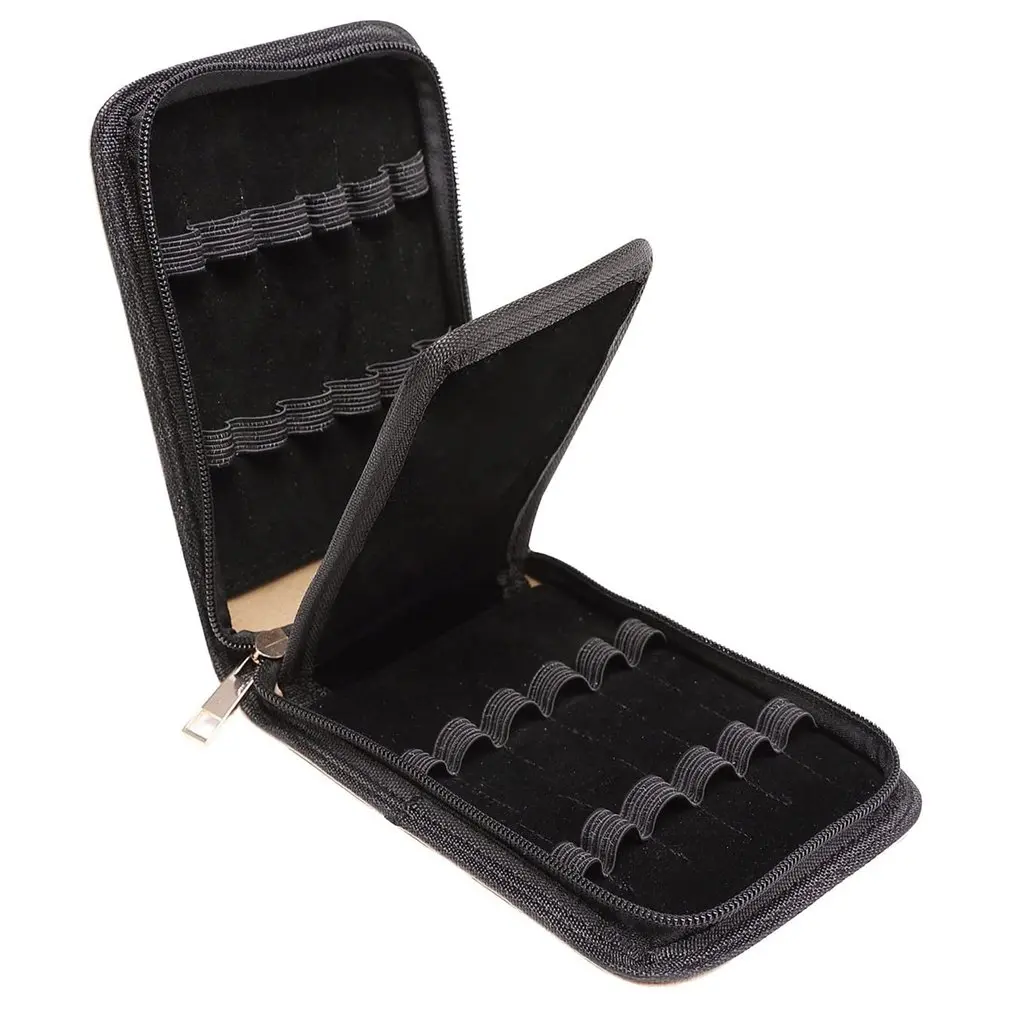 جراب قلم حبر من جلد البولي يوريثان ، سعة كبيرة ، لون أسود ، 12 فتحة ، جراب قلم للأعمال ، مكتب ، للجنسين ، متين