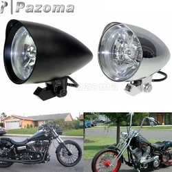 Motorcycle Aluminum Classic Front Headlight H4 High Low Vintage Head Light Retro Headlamp For Harley Sportster Chopper Bobber