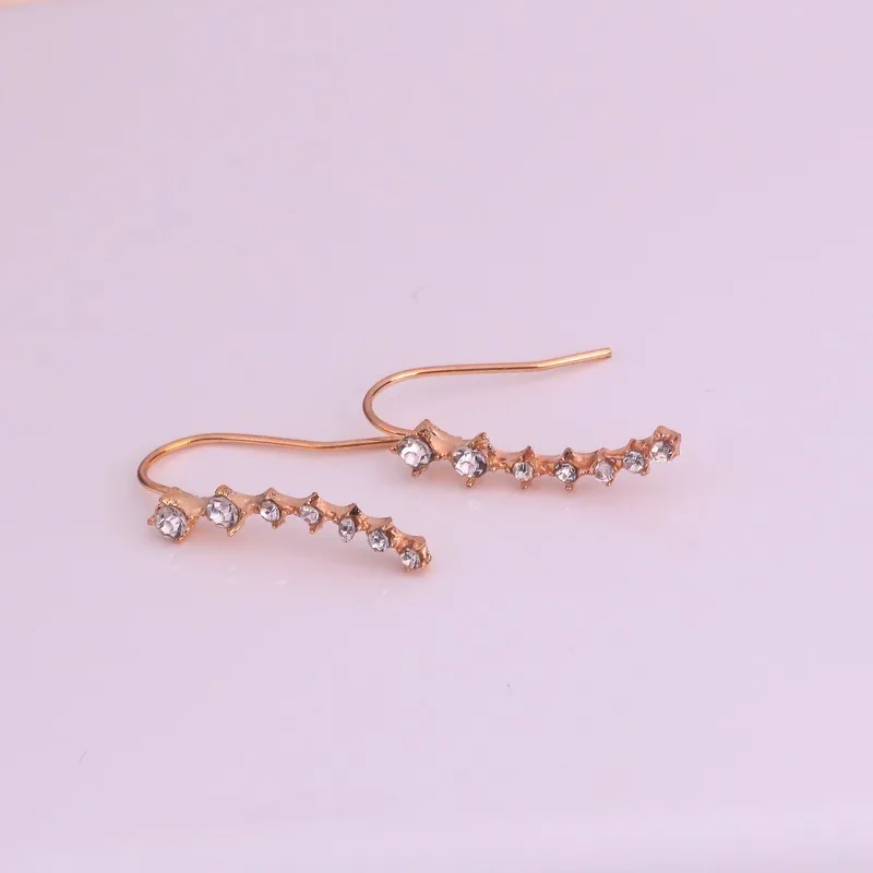 New Fashion Crystal Rhinestone Big Dipper Ear Cuff Wrap Stud Clip Earrings for Women Jewelry Accessories Women Long Ear Clip