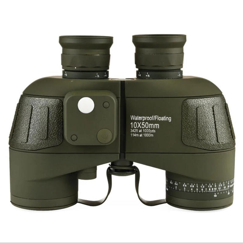 Powerful 10X50 Binoculars Military Rangefinder Long Distance Telescope Waterproof Tactical Night Vision Compass Float Spyglass