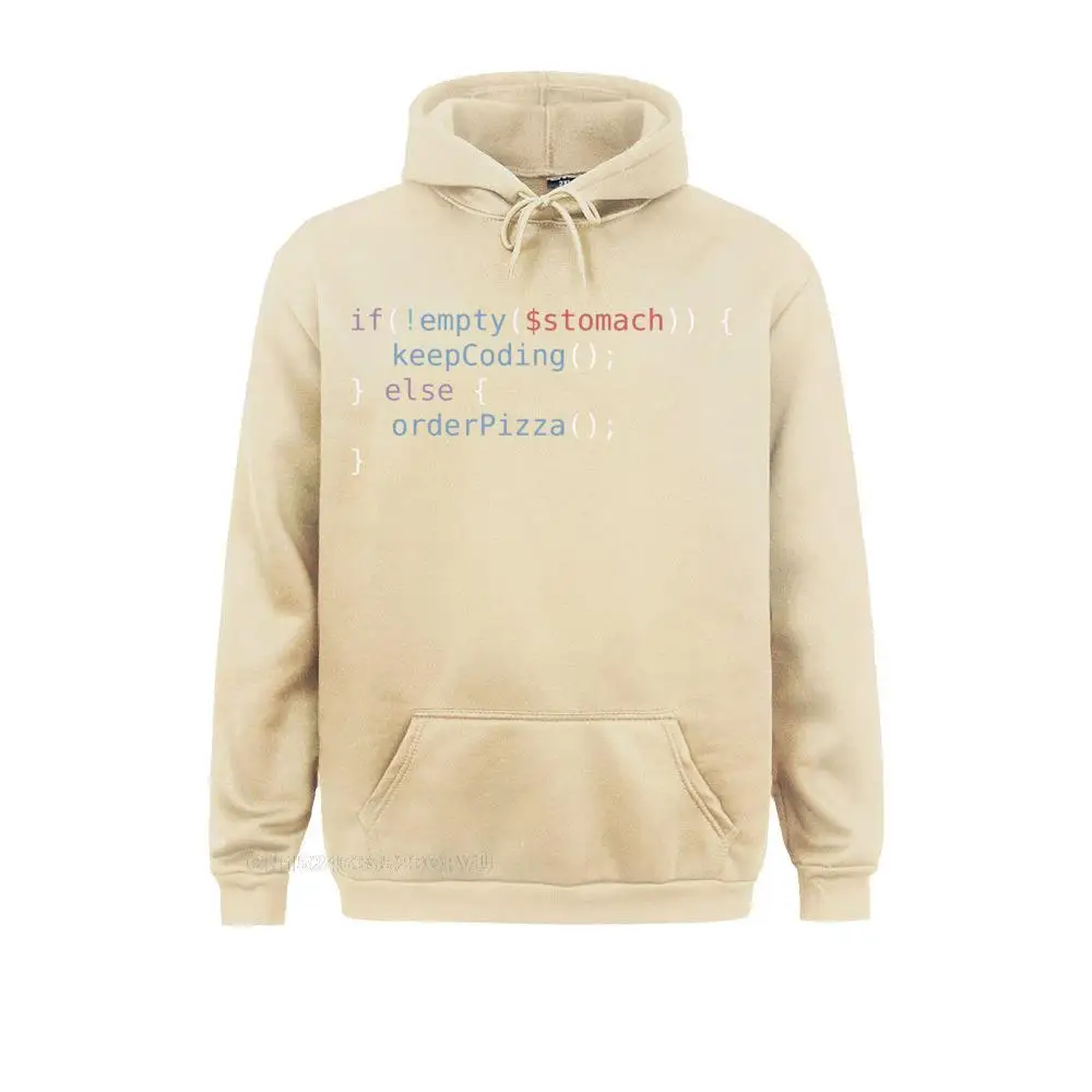 Đói Coder Áo Len Nam Cho Cotton Nguyên Chất Vintage Áo Hoodie Lập Trình Lập Trình Viên Pizza Khỉ Mã Quá Khổ