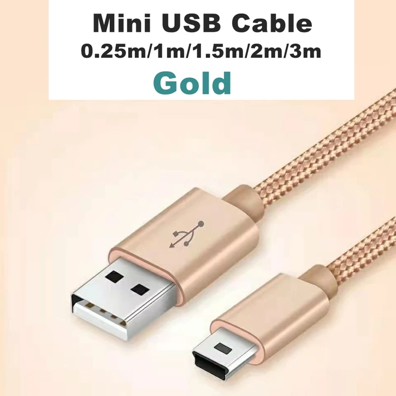 3M 1M 0.25M Mini USB 5 pin Cable Mini USB to USB Fast Data Charger Short Cable for MP3 MP4 Player Car DVR GPS Digital Camera HDD