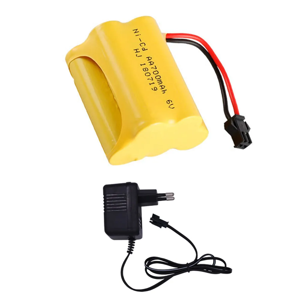 6V 700mAh AA NI-CD Battery pack with Charger set For RC Cars Robots Tanks Truck Gun Boats toys accessory 6V NiCD Battery T model