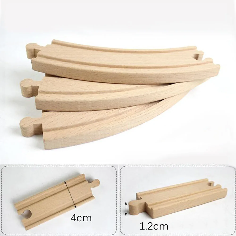 Wooden Track Accessories Beech Wooden Railway Train Track Toy Fit Biro All Brands Wood Tracks Toys for Children