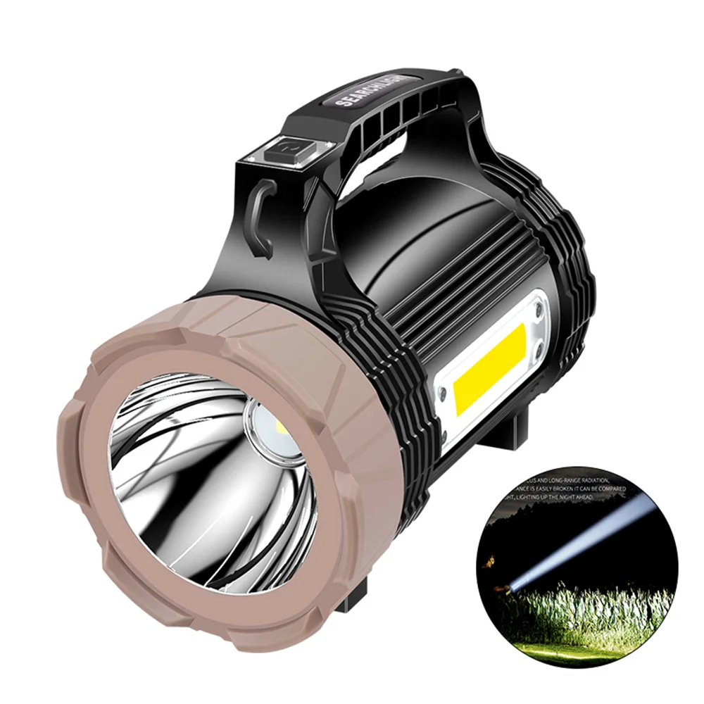 Powerful LED Flashlight Portable XHP90.2 Torch USB Rechargeable Searchlight Waterproof Spotlight with Base Fishing Light Lantern
