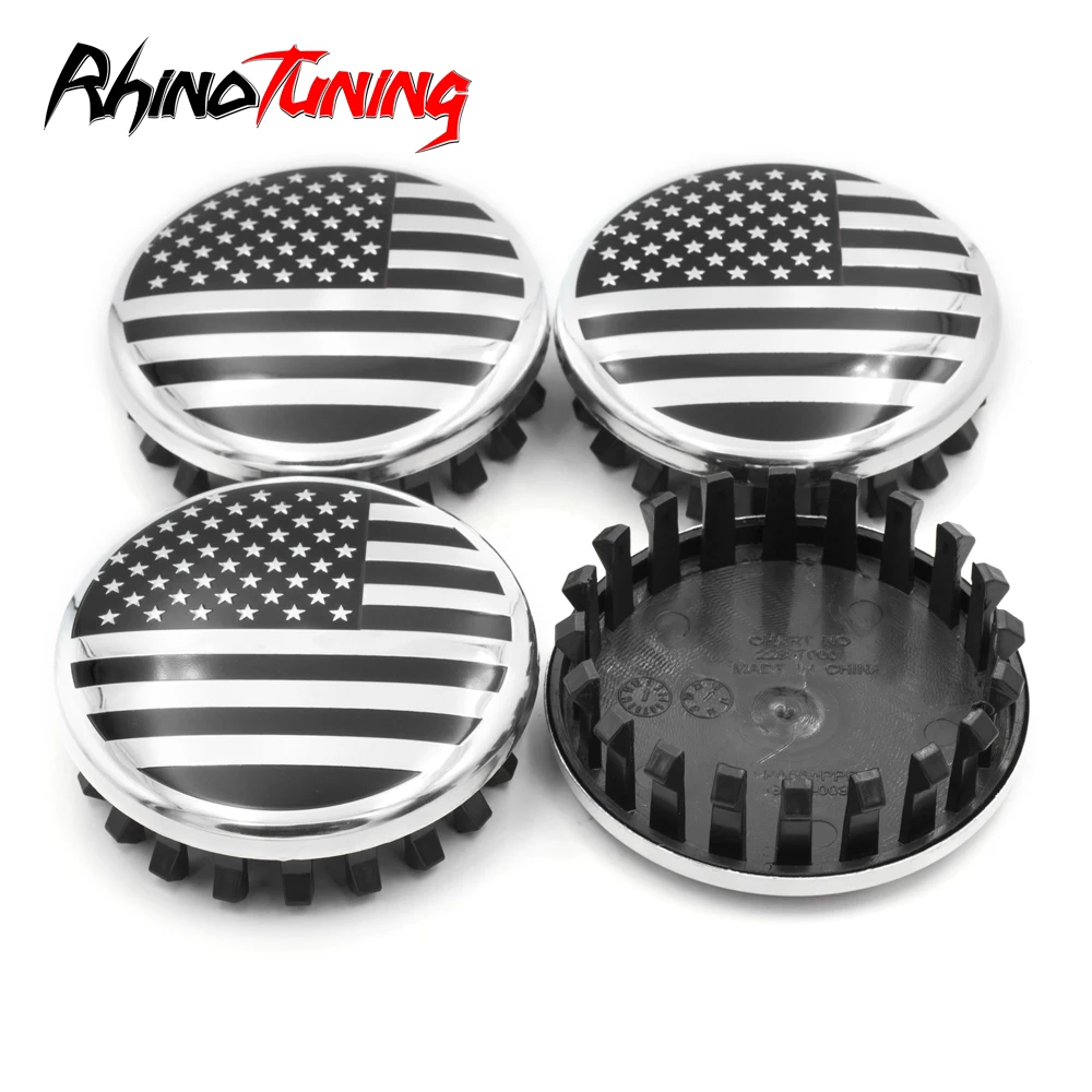 4pcs 83mm 77mm USA Flag Wheel Center Cap For Rims Cover Alloy Hub Stlying 20 Clip Car Hubcap Red Black Accessroies