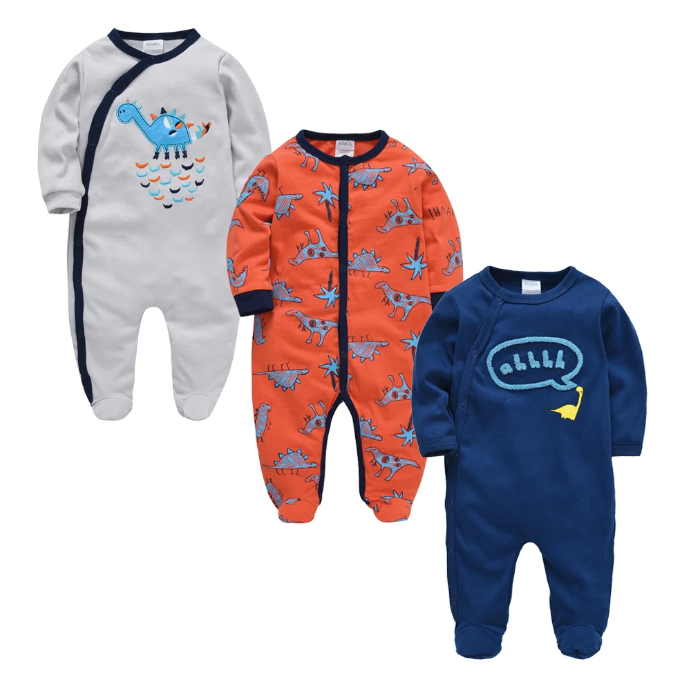 

2020 Long Sleeve Newborn Baby Boys Footies Overalls Cotton Cartoon Infant Girl Jumpsuits Roupas Bebe De Cute Toddler Onesies Set