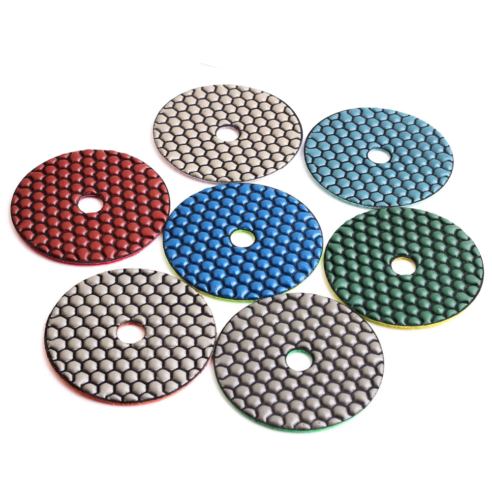 Free shipping 4 inch diamond flexible polishing pads 100mm dry use for stone
