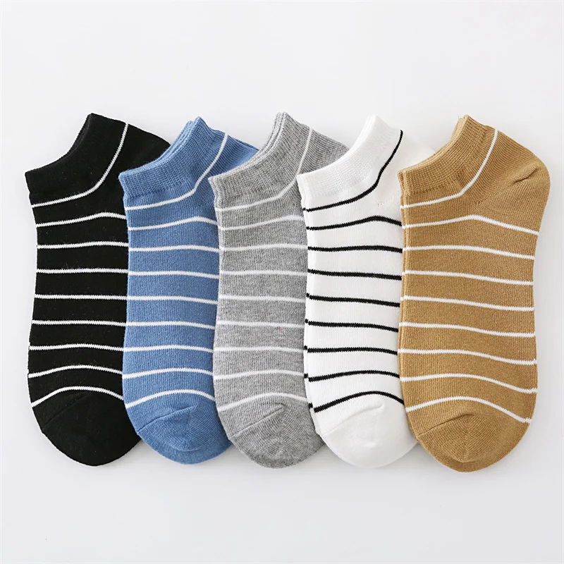 5 Pairs 2021 Women Spring Summer Shallow Mouth Han Edition Stealth Ship Socks Comfortable The Silicone Stripe Cotton Wholesale