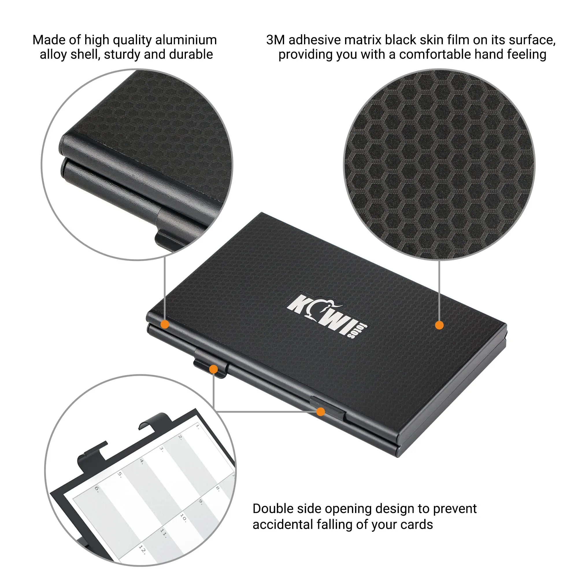حافظة بطاقات الذاكرة منظم حامل المحفظة لـ SD SDXC SDHC / CF / XQD / CFexpress Type-A / Micro SD TF + 5 داخلية قابلة للتبديل #3