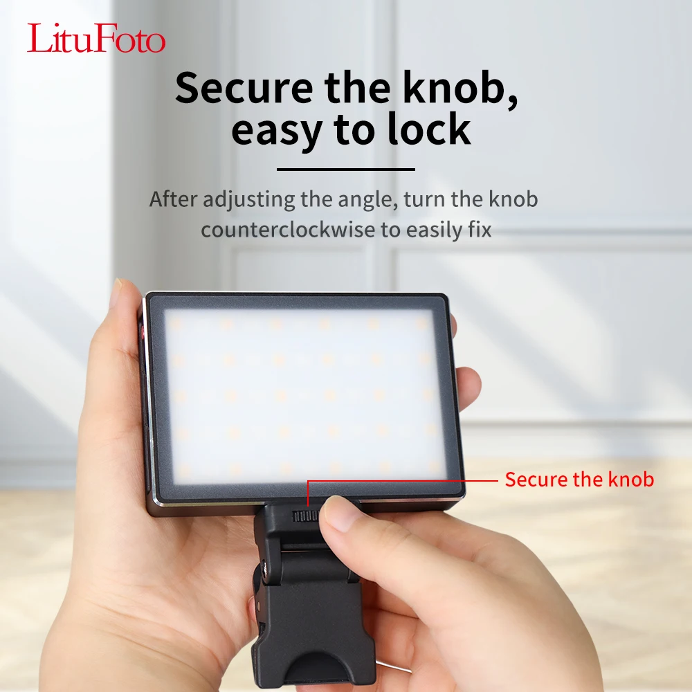 Litufoto b3 mini lâmpada multifunções clipe, 36mm * 66mm cinto 1.4 "porta de parafuso, para o telefone do computador transmissão ao vivo clipe de luz de preenchimento