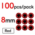 100 Piezas de Cuentas Rojas de 8mm