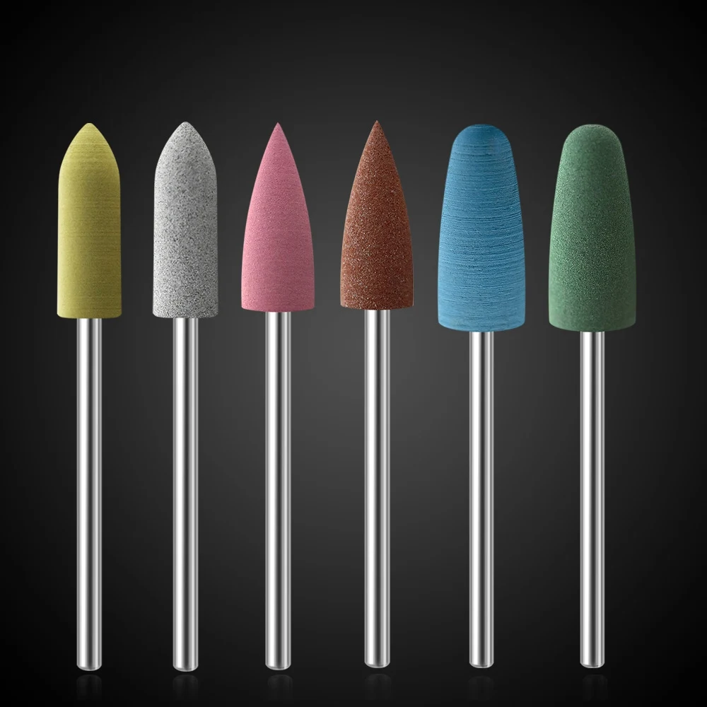 KADS Rubber Silicon Nail Drill Bits Set Electric Milling Cutters for Manicure Machine Nail Files Rotary Nail Drill Bit Tool