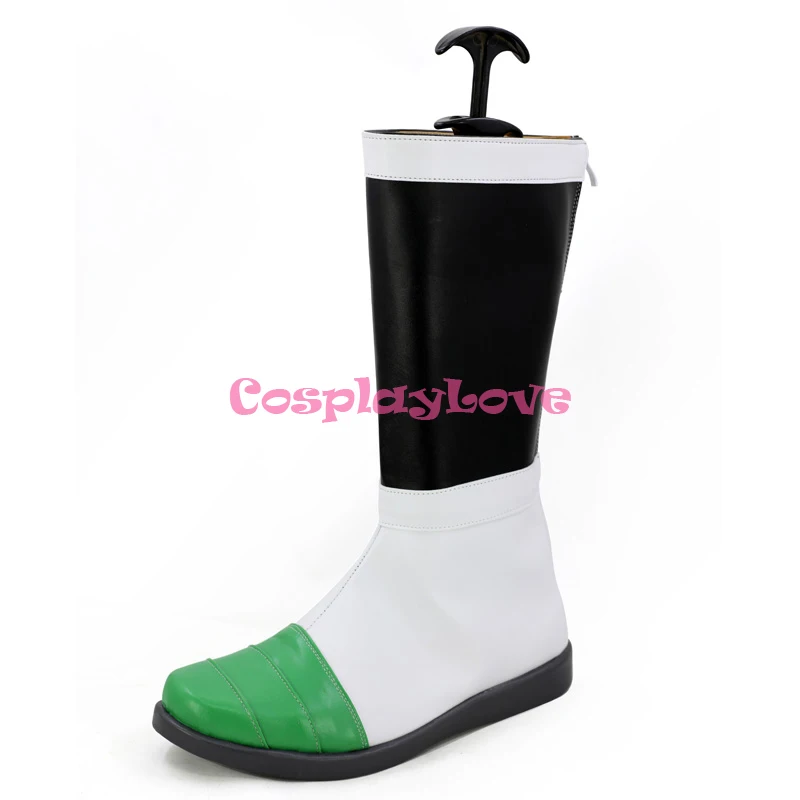 Super: Broly White Green Cosplay Shoes Long Boots Leather Custom Made CosplayLove