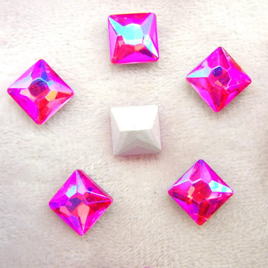 AB Farben 8mm 10mm 12mm Ausgefallene Quadratische Form Klebe-Glaskristalle Strass Handwerk Ornament Zubehör DIY Verzierung – Detail 13