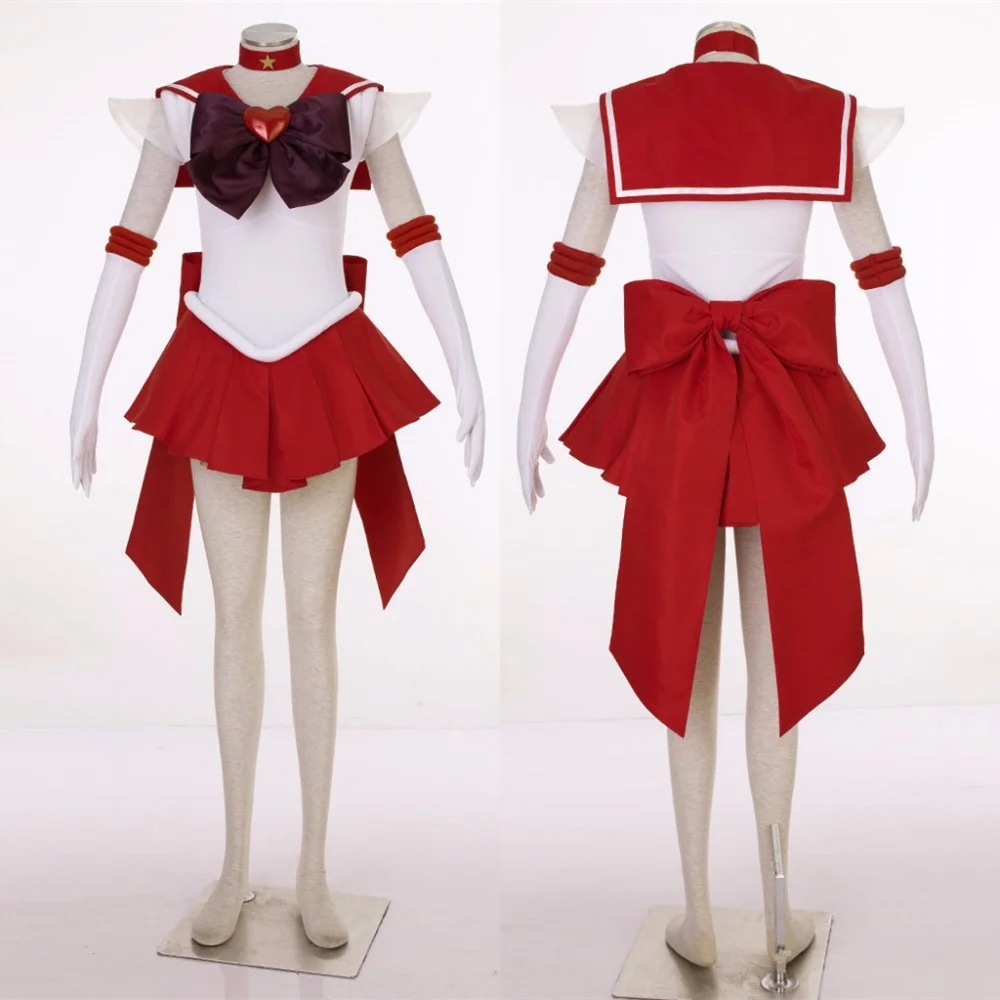 Athemis Anime Hinoes Rei Marsies Super S Strój Cosplay Kolczyki Peruka Szyty na Miarę Kostium Przebranie na Halloween — zdjęcie 3