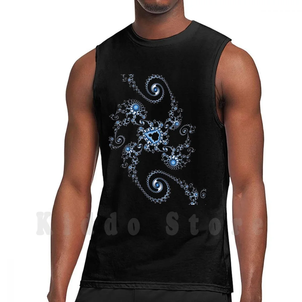 Untitled Vii Tank Tops Vest Sleeveless Blue White Fractal Mandelbrot Rupertrussell